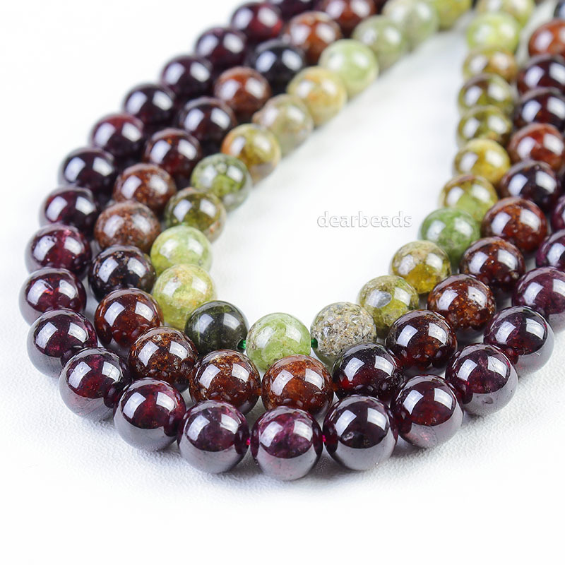 Collana Di Granato Naturale Brasiliano – Girocollo 18 Pollici – Gemme Rosse AAA