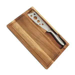 Großhandel benutzer definierte Holz schneiden Käse brett Schneide brett Tablett mit Käse messer
