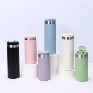 Mug de voyage portable minimaliste moderne, couleur unie, double paroi isolante, maintient la température longtemps - Product Image 2