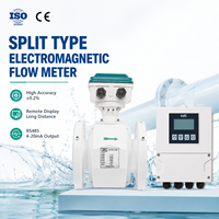 Débitmètre électromagnétique de type split en acier inoxydable, haute précision, affichage à distance, pour conduite d'eau longue distance, RS485 4-20mA, OEM