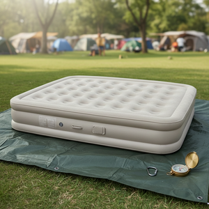 Makkelijk op te bergen opvouwbaar luchtbed queensize, opblaasbaar dubbel hoog automatisch campingluchtbed met ingebouwde pomp - Product Image 5