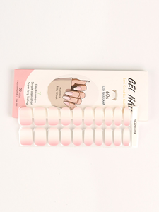 Pegatinas de envolturas de uñas de gel semicuradas con lámpara UV populares con diseño de color degradado rosa y blanco - Product Image 2