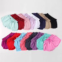 Shorts de sport pour filles en nylon à taille haute avec cordon de serrage, anti-éblouissement, séchage rapide, avec poches, style Europe-Amérique – Nouveauté promotionnelle