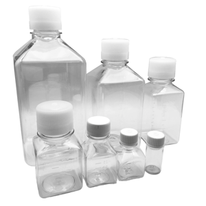 Graduated Screw Cap Plastic Lab Reagent Bottle Set Square Round <b>Narrow</b> Mouth Chemical <b>Storage</b> Bottles - Product Image 1