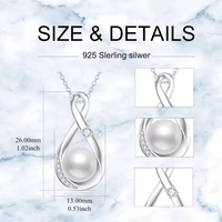 Collier élégant en perles d'eau douce de 9 mm, moissanite, argent sterling 925, pendentif rond de luxe pour femmes