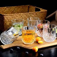 Verre à whisky rond ondulé transparent de 210 ml pour spiritueux et whisky