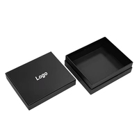 Boîte cadeau rigide noire en deux parties, haut de gamme, recyclable, avec doublure en satin, couvercle et base imprimés sur mesure, emballage en carton rigide pour bijoux