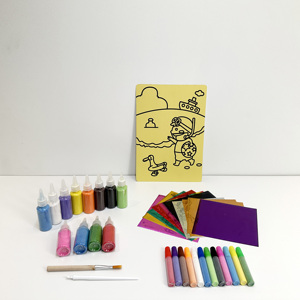 Kit Artistico per Bambini con Carte di Sabbia Colorate Personalizzabili, Giocattolo Educativo Fai-da-Te per Pittura con Sabbia - Product Image 1
