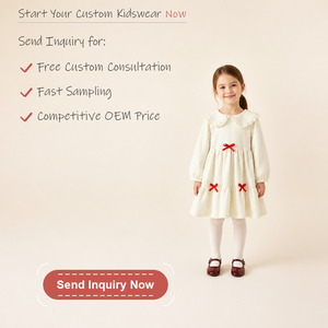 Abbigliamento Estivo per Bambini, <span class=keywords><strong>Vestito</strong></span> Principessa a Maniche Lunghe con Motivi Floreali, Stile Retrò Europeo e Americano, Abito Traspirante per Ragazze con Fiori - Product Image 6