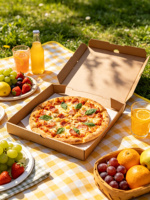 Boîte à pizza jetable avec logo personnalisé, recyclable, en papier kraft, pour restaurant, à emporter