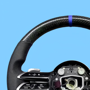 Para <span class=keywords><strong>Mercedes</strong></span> Benz W205 volante de cuero de fibra de carbono Compatible con modelos W212 W463 W222 C180 C200 C250 C300 C43 C63 AMG - Product Image 2