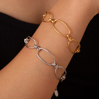Bracelet à maillons géométriques pour hommes et femmes, mode minimaliste, usage quotidien, vente en gros de bijoux