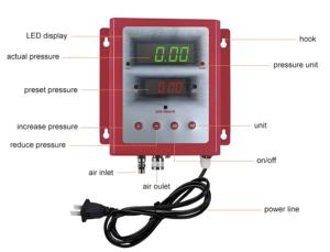 High Precision LED Automatic Wall-Hanging <strong>Tire</strong> <strong>Inflator</strong> 85~<strong>240V</strong> 0.3PSI Accuracy for Gas Stations &amp; Repair Stores Digital Type - Product Image 5