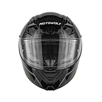 Casque de moto modulaire MOTOWOLF à double visière, homologué DOT, avec visière solaire pour hommes et femmes
