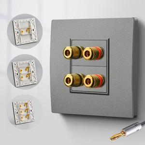 Loa dây ràng buộc bài tường ổ cắm mặt tấm phẳng hộp cáp kết nối cho cáp phẳng/Chuối Spade Cắm hệ thống rạp hát tại nhà - Product Image 3