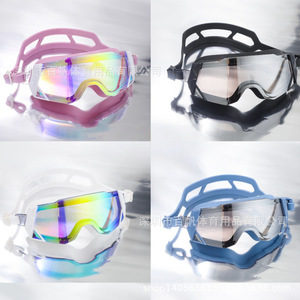 Gafas de natación antivaho con lentes de PC universales para hombres y mujeres, montura grande, con protección anti UV - Product Image 4