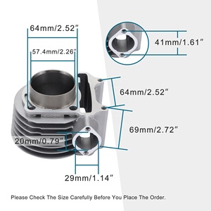 Goofit 57.4mm hoàn chỉnh xi lanh lót Xi lanh đầu xây dựng lại <span class=keywords><strong>kit</strong></span> thay thế cho <span class=keywords><strong>GY6</strong></span> 4 đột quỵ 125cc-150cc 157qmj 152qmi - Product Image 2