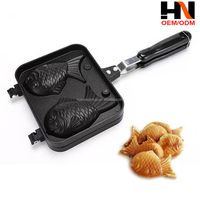Poêle à Taiyaki 2, 3 ou 4 poissons, antiadhésive, pour gaufres, mini-œufs et crêpes, ensemble de cuisson