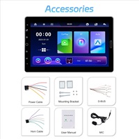 Lecteur MP5 pour voiture avec écran rotatif vertical et horizontal 10,1 pouces 1Din, CarPlay sans fil, Bluetooth, radio de voiture, caméra de recul