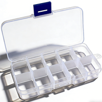 Boîte de rangement en plastique transparente au design classique, 10 compartiments, durable, multifonctionnelle, pour vis, bijoux, amovible - Vente flash
