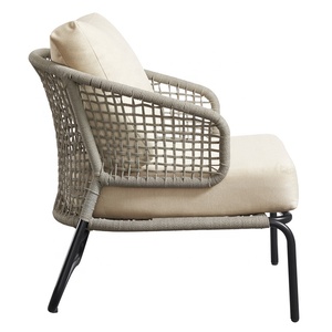 Loisirs relaxant confortable cour Patio fauteuils en aluminium meubles 3 pièces extérieur <span class=keywords><strong>jardin</strong></span> corde chaises ensemble - Product Image 4