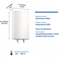 Antenne extérieure à panneau MIMO 2x2 à gain élevé 11dBi pour 4G LTE et 5G, étanche, ABS, longue portée, directionnelle, double bande, câble RG58