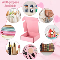 Emballage personnalisé en carton ondulé rose pour cosmétiques, boîte d'expédition postale pour produits de beauté avec logo