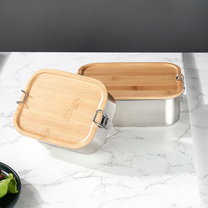 Lihong 800ml/1200ml/1500ml lò vi sóng an toàn văn phòng bánh sandwich Snack container thực phẩm thép không gỉ Hộp Ăn Trưa với khóa - Product Image 5