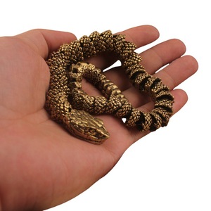 Modelo de serpiente cascabel de latón, adorno para decoración del hogar y la oficina, regalo de Año Nuevo Chino, figura de animal tradicional, 1 unidad, para mesa - Product Image 4