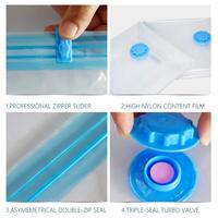 Sacs de rangement réutilisables sous vide sac de compression économiseur d'espace pour vêtements matelas couverture couettes oreillers couettes voyages