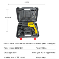 Outils électriques 220V, mandrin SDS 20mm, perceuse à percussion rotative électrique légère, ensemble de perceuse à percussion électrique multifonctionnelle pour la maison, 760W