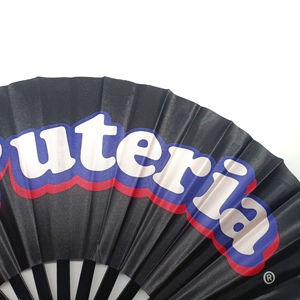 BSBH 2025 Éventails personnalisés en bambou noir Clack Logo personnalisé Éventail pliant 13 pouces 33cm pour fête Grands éventails en bambou Fording - Product Image 3
