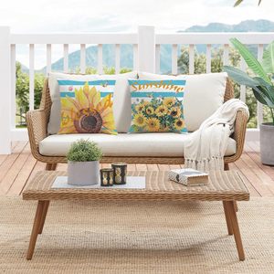 <span class=keywords><strong>Funda</strong></span> de <span class=keywords><strong>almohada</strong></span> Sunflower Blue de 18 x 18 pulgadas, juego de 4 fundas de <span class=keywords><strong>almohada</strong></span> de verano, adecuadas para la decoración del hogar - Product Image 3