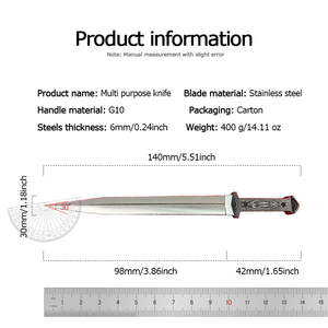 Couteau tactique de survie en plein air personnalisable DIY United Divine Sword, lame fixe en acier inoxydable de haute qualité, manche G10 - Product Image 6