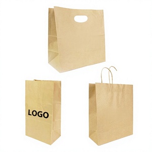 Sacs en papier kraft imprimés sur mesure avec poignée longue, recyclables, 210g/m², vente en gros Chine pour sucre et nouilles, logo personnalisé disponible - Product Image 3