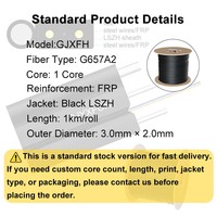 Indoor Fiber Optic Drop Cable GJXFH 1 Core | FTTH LSZH Cable with FRP Strength Member