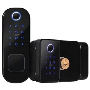 ULW prezzo all'ingrosso Smart Lock WIFI APP di controllo delle impronte digitali senza chiave sblocco Tuya Smart serrature per porta in legno