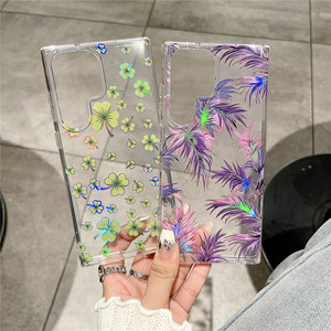 IMD jolie couverture de téléphone florale Anti-jaunissement fleurs de luxe couverture transparente pour Samsung S25 Ultra S24 S23 étui pour femme fille - Product Image 6