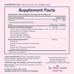 Suplemento Herbal Natural para el Cuidado de la Belleza de Adultos, Colágeno Multi-Péptidos en Polvo, Reduce la Apariencia de Líneas Finas y Arrugas - Product Image 4