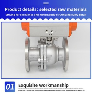 Válvula de Cierre Neumática de Bola Flotante Q641F-16P, de Acero Inoxidable/Acero Fundido, con Brida, para Alta Temperatura y a Prueba de Explosiones - Product Image 3