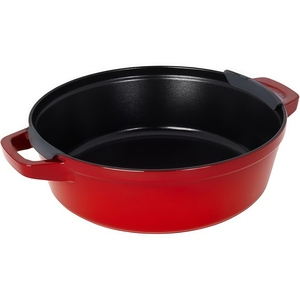 Set di Pentole in Ghisa da 3 Pezzi, Impilabili e Salvaspazio, con Pentola Olandese, Padella e Piastra <span class=keywords><strong>Grill</strong></span> con Coperchio Universale - Product Image 6