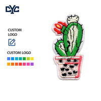 Meilleures ventes : Patchs brodés personnalisés écologiques à motif cactus tendance, thermocollants pour vêtements