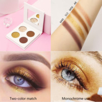 Palette de fards à paupières multicolore de marque privée la plus vendue maquillage des yeux à effet mat pailleté pressé 4 couleurs