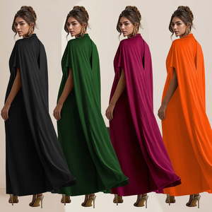 Abito Lungo Plus Size Ancora a Maniche Lunghe <span class=keywords><strong>da</strong></span> Donna, Elegante per Cena ed Eventi Formali, con Collo Rotondo e Scialle, Vestito Lungo <span class=keywords><strong>da</strong></span> <span class=keywords><strong>Sera</strong></span> - Product Image 2