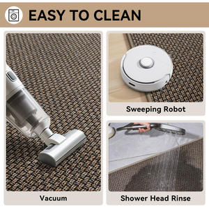 พรมเช็ดเท้าหน้าประตูแบบทอสีพื้น รูปทรงสี่เหลี่ยมผืนผ้า กันลื่น ใช้ได้ทั้งภายในและภายนอกอาคาร สีน้ำตาลเทา สำหรับใช้ในบ้าน - Product Image 4