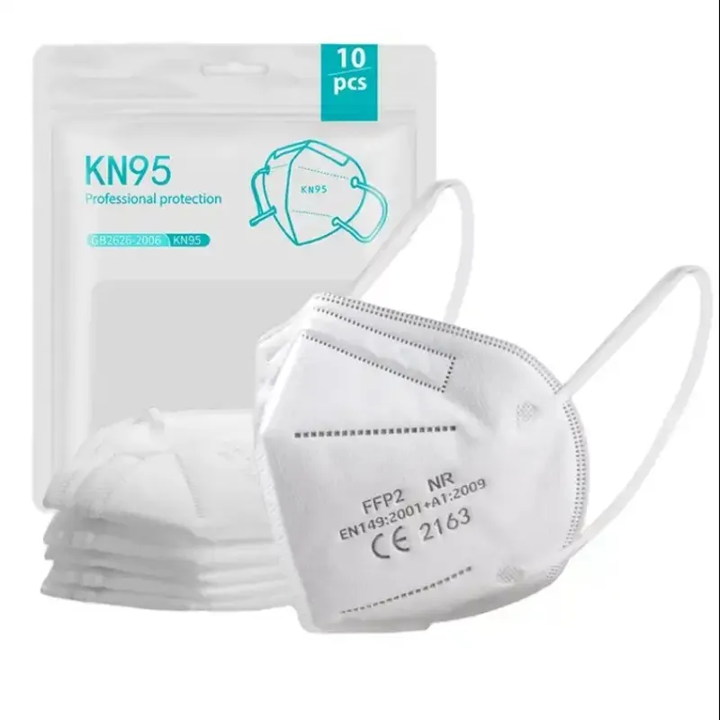 Precio de fábrica Mascarillas KN95 Mascarilla desechable antipolvo KN95 Blanco Protección de 6 capas 95% Eficiencia de filtración 10PACK OEM