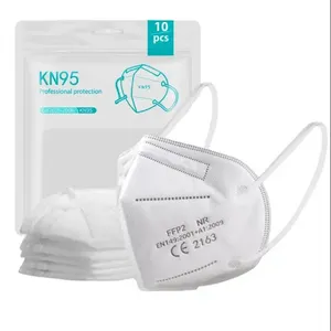 KN95フェイスマスク防塵使い捨てフェイスマスクKN95ホワイト6層保護95% ろ過効率10パックOEM
