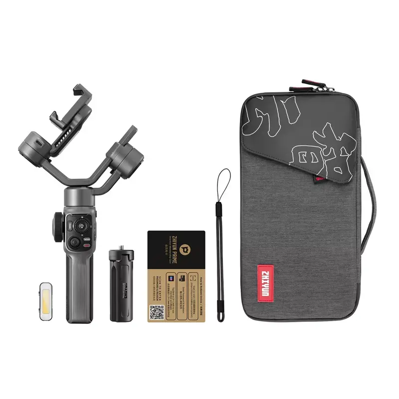 Yeni ZHIYUN pürüzsüz 5S combo Anti shake sabitleyici 3-Axis 360 rotasyon işıkları ile tüm akıllı telefonlar için el Gimbal sabitleyici