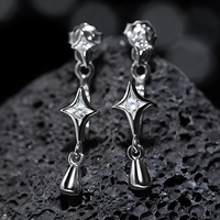 Boucles d'oreilles clous tendance avant-arrière pour femme, en argent sterling 925, bijoux fins de créateur personnalisés, vente en gros