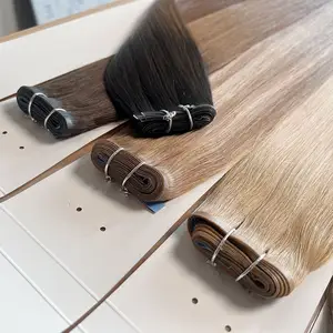 Salon Professional Ethical Source High Quality Cuticle Aligned Weft Hair, Double Drawn Machine Weft Human Hair Extensions
